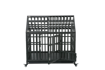 Heavy Duty Dog Cage pet Crate with Roof