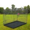 42" Pet Kennel Cat Dog Folding Steel Crate Animal Playpen Wire Metal