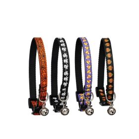 Halloween cat collar puppy collar pet supplies (Color: Pumpkin)