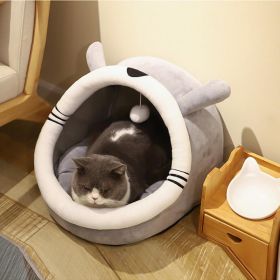 Cat's Nest Warm In Winter Closed Warm Cat's Nest Pet's Nest Cat's Four Seasons Universal Cat Villa (Color: Light Grey)