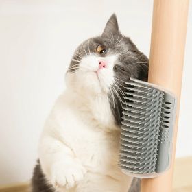 Pet Comb Removable Cat Corner Rubbing Brush Pet Hair Removal Massage Comb Pet Supplies (Color: grey)