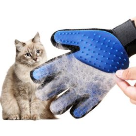 Pet Grooming Silicone Glove For Pet Hair Removal & Deshedding Brush (Items: Blue Left Hand)