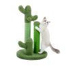 (Do Not Sell on Amazon) Cat Scratching Post Cactus Cat Scratcher Featuring with 3 Scratching Poles and Interactive Dangling Ball XH